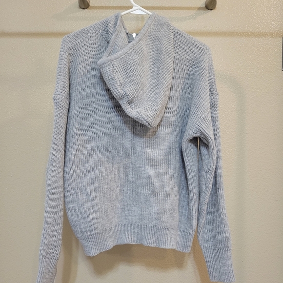 Shein Women's gray Frenchy knit Zip Up Hooded Solid Cardigan size small - Picture 4 of 4